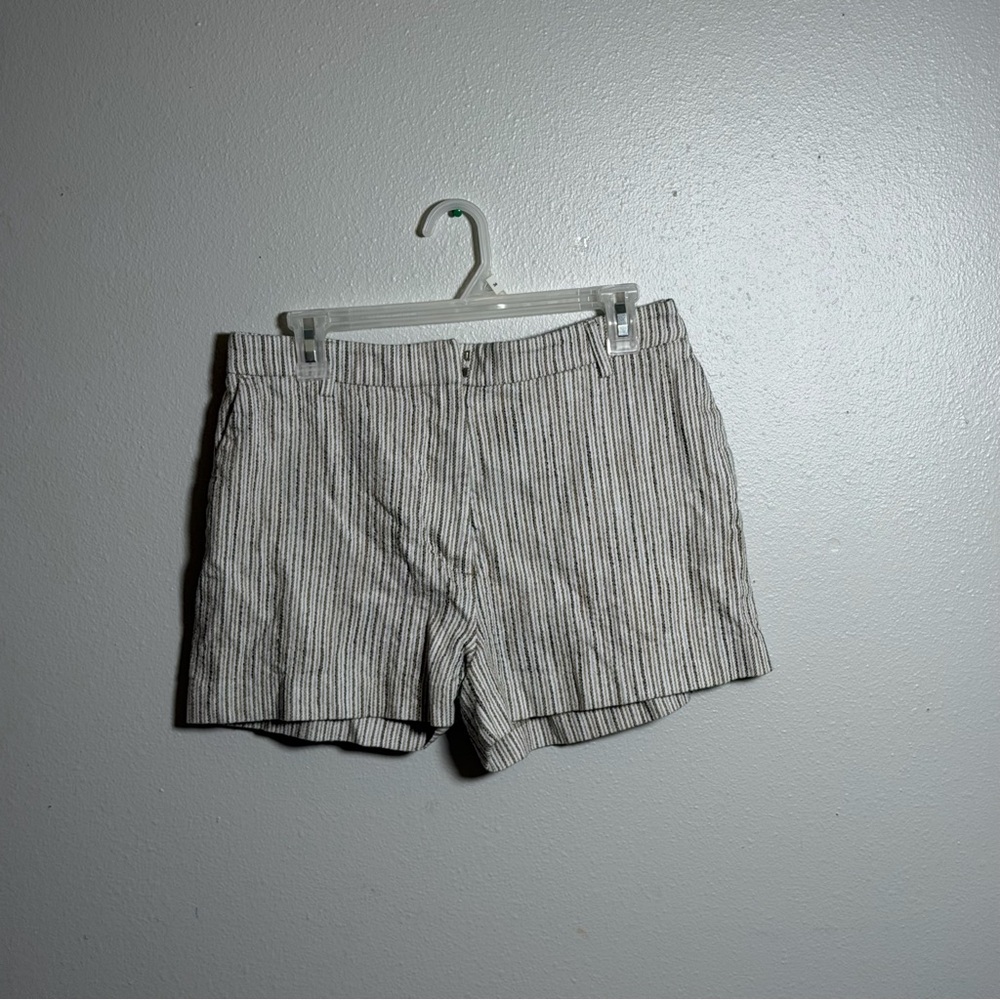 Express Editor Women Beige Formal Dress Striped Shorts size 10